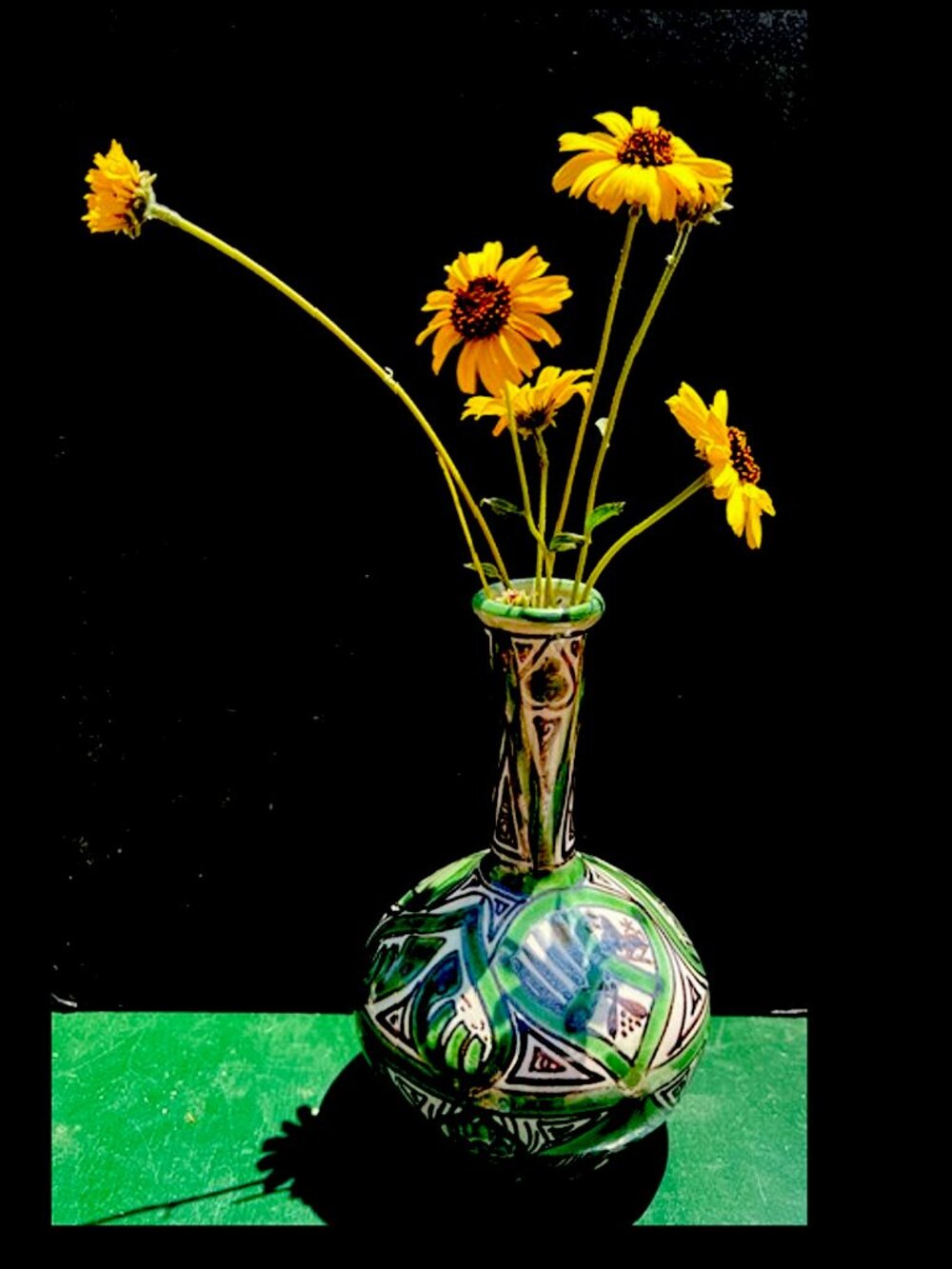 Domingo Punter Teruel 9" MCM Spain Hand Painted Vase Ceramic Signed
